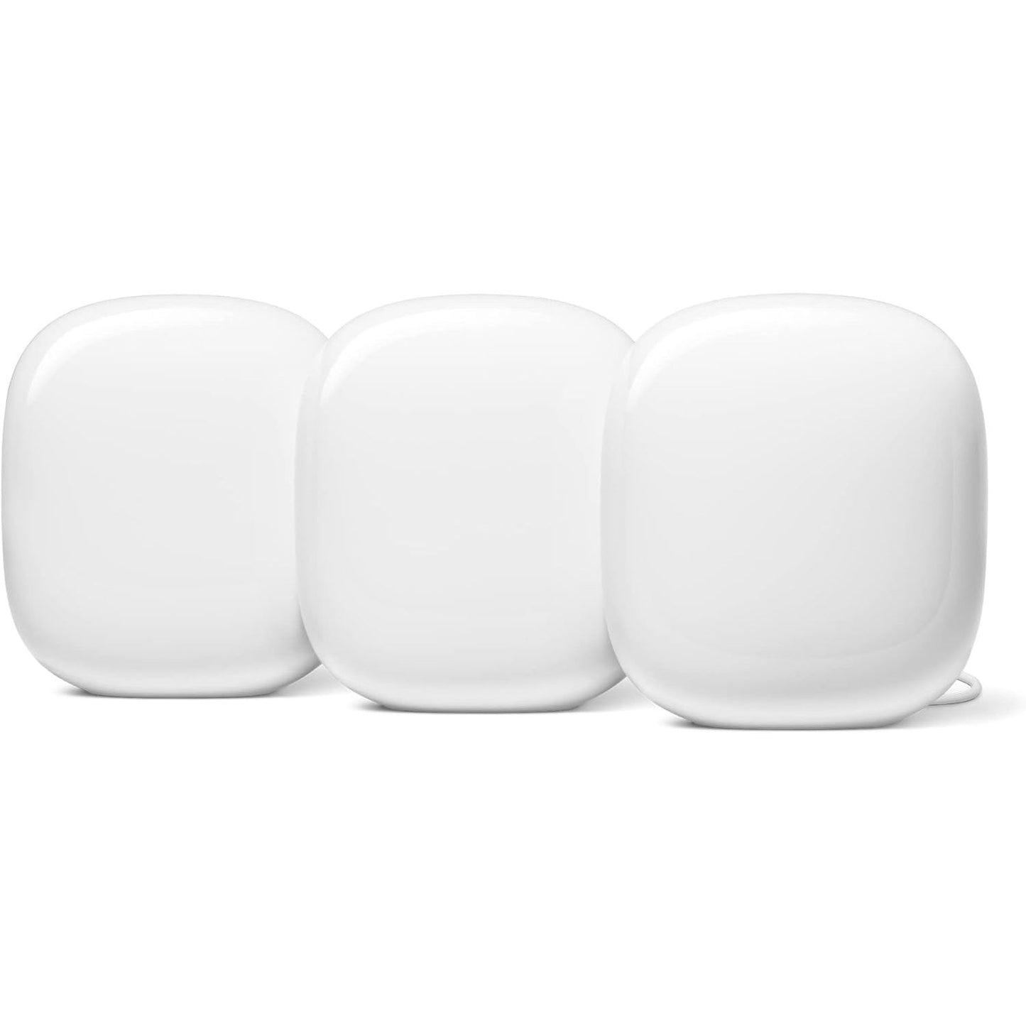 Google Nest WiFi Pro - 6E - Reliable Home Wi-Fi System with Fast Speed and Whole Home Coverage - Mesh Router - 3 Pack - Snow