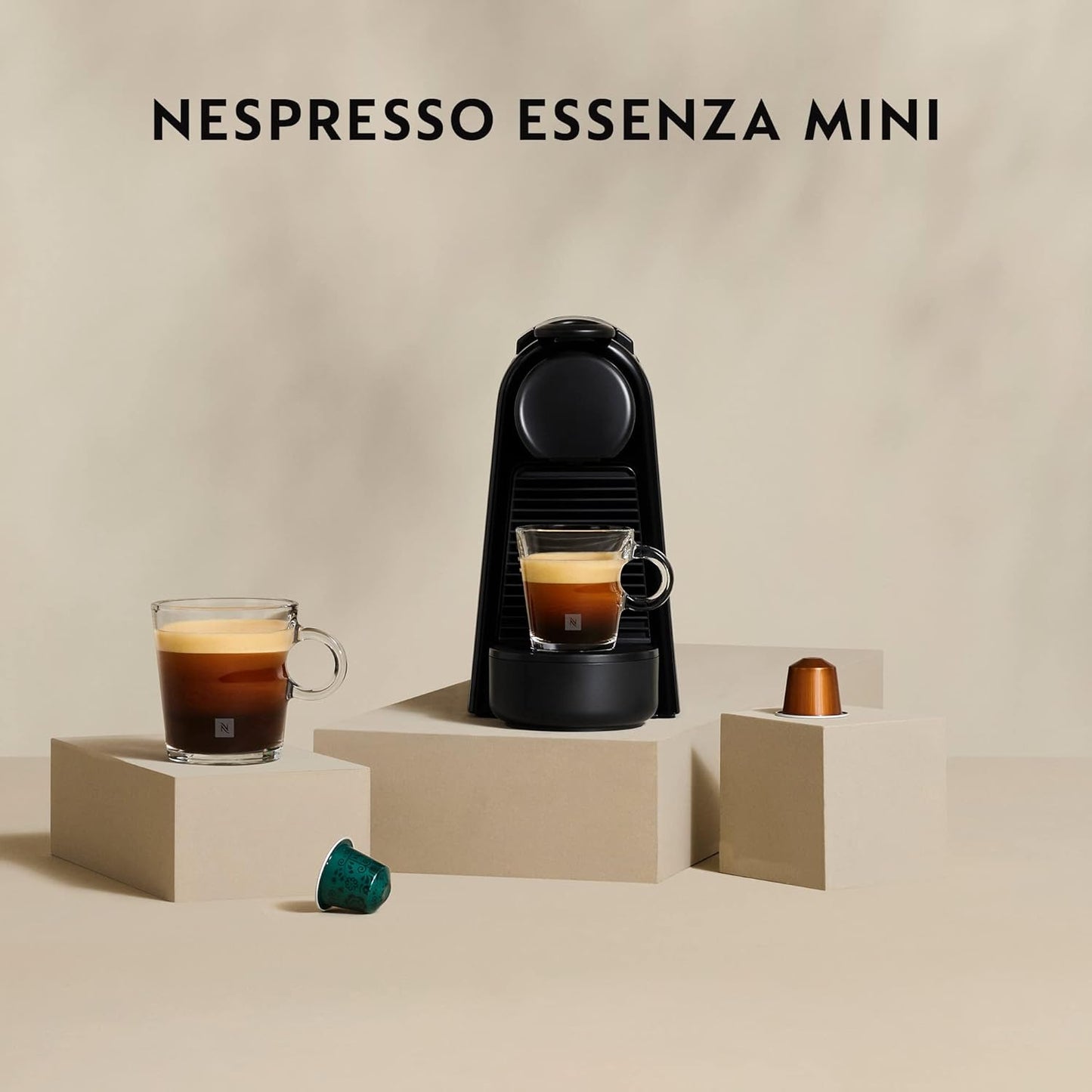 Nespresso Essenza Mini EN85.B, De'Longhi Coffee Machine 0.6L, Black