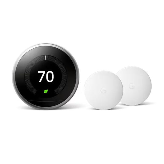 NEST LEARNING 3rd GEN THERMOSTAT with 2 SENSORS BH1252 Stainless Steel