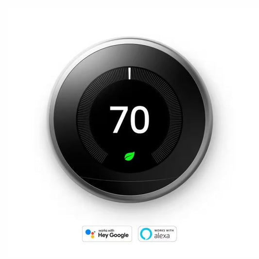 NEST LEARNING 3rd GEN THERMOSTAT with 2 SENSORS BH1252 Stainless Steel