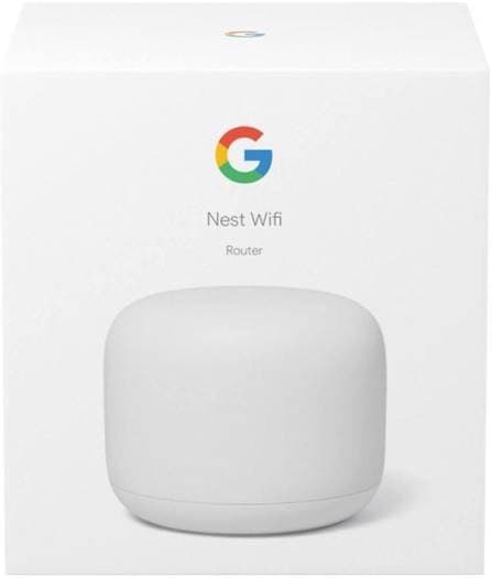 Google Nest WiFi Router, Dual-Band Mesh Network Up to 2200 Sq ft, 5 GHz Frequency, 1200Mbps Transfer Speed, Cat6 Port, Single Pack, Snow | GA00595