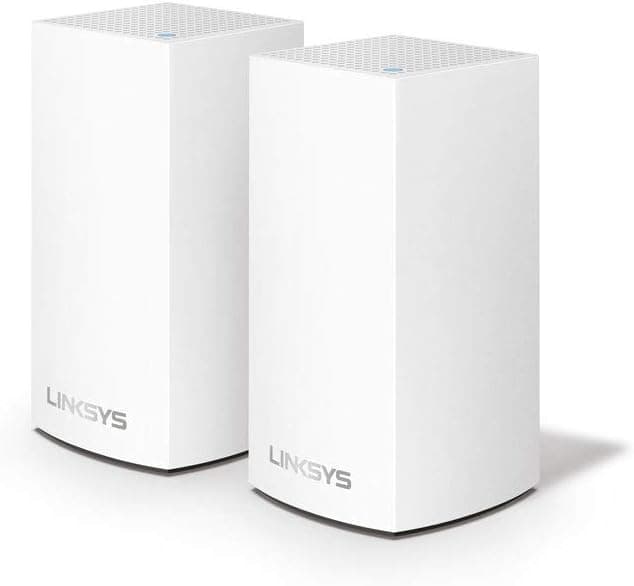 Linksys WHW0102 Velop Whole Home Mesh WiFi System (AC1300 WiFi Router/WiFi Extender for Seamless Coverage of up to 3,000 sq ft, Parental Controls, 2-Pack, White)