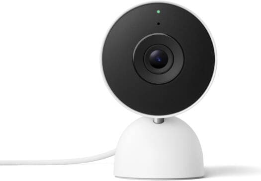 Google 3rd Gen Wired Nest Cam Indoor, 2K Sensor, 152ยฐ Diagonal Field of View, 6x Digital Zoom, Night Vision Up to 15ft (4.5m), Full-Duplex 2-Way Audio w/ Noise Cancellation, Snow | GA09973-US