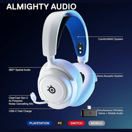 SteelSeries Arctis Nova 7P White - Wireless