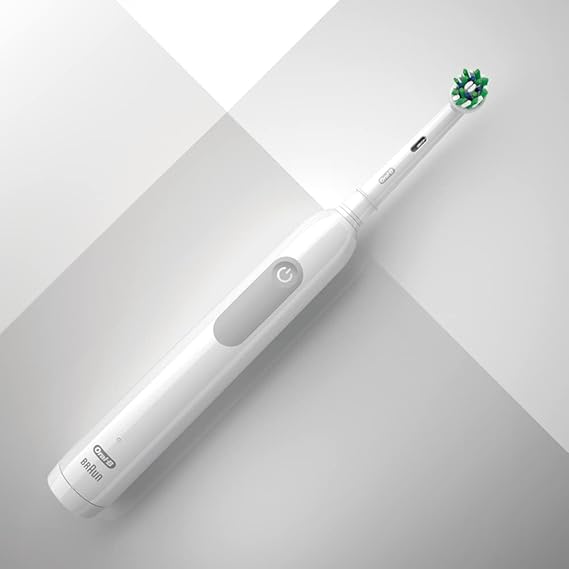 Oral-B Pro 1-1000 - 3D Cleaning, Pressure Sensor, Rechargeable Toothbrush with CrossAction brush head - White
