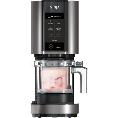 Ninja CREAMi Ice Cream Maker & Dessert Machine with 3 Containers, 7 Programmes, Making Ice Cream, Gelato, Sorbet, Smoothie Bowls, Milkshakes and More, Black/Silver, 1.4 L Ice Cream Capacity, NC300EU