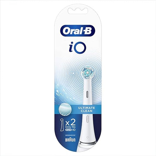 Oral-B Io Rb Cw-2 Ultimate Clean Replacement Brush Heads Refill For Electric Rechargeable, White, Pack Of 2 Count
