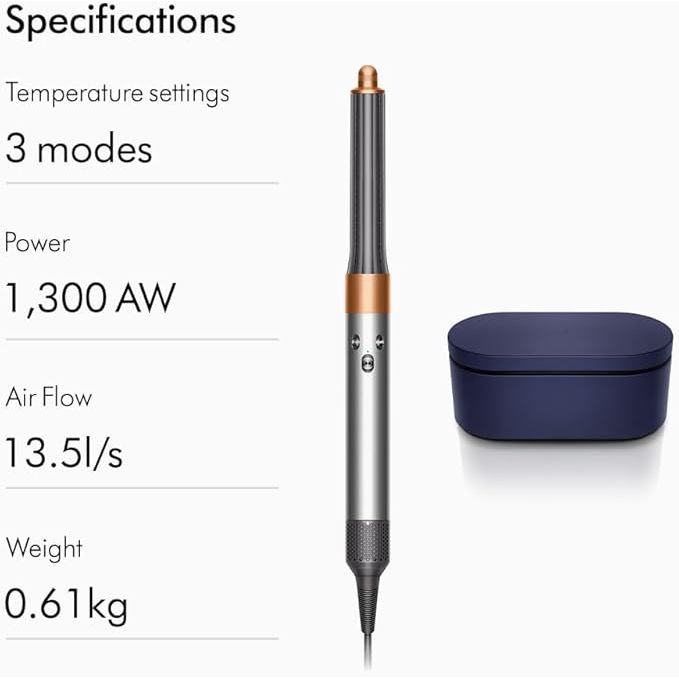 DYSON Airwrap Complete Long Curling Iron With 6 Accessories Prussian Blue/Rich Copper HS05 Blue/ROSE