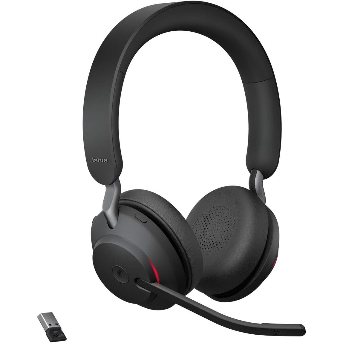 Jabra Evolve2 65 Wireless PC Headset - Noise Cancelling With Long-Lasting Battery - USB-A Bluetooth Adapter - Black