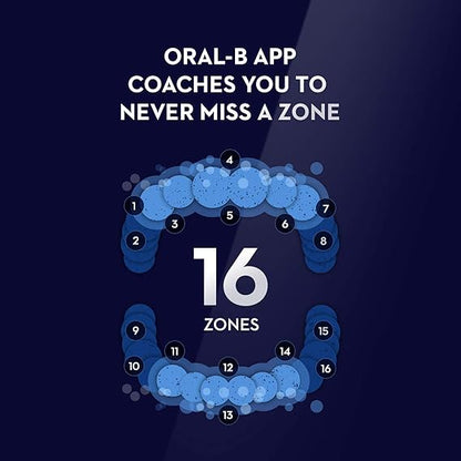 Oral-B iO7 Electric Rechargeable Toothbrush, 1 White handle with revolutionary magnetic technology, Black & White Display, 5 Modes, 1 Premium Travel Case