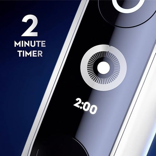 Oral-B iO7 Electric Rechargeable Toothbrush, 1 White handle with revolutionary magnetic technology, Black & White Display, 5 Modes, 1 Premium Travel Case