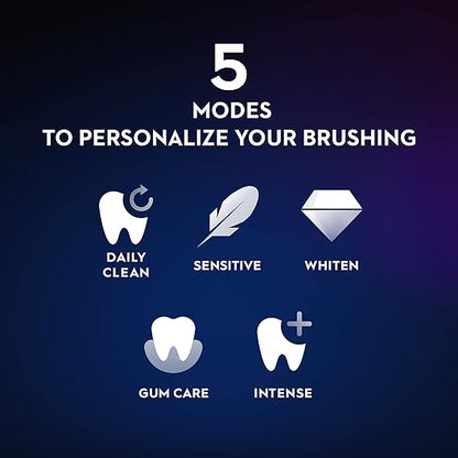 Oral-B iO7 Electric Rechargeable Toothbrush, 1 White handle with revolutionary magnetic technology, Black & White Display, 5 Modes, 1 Premium Travel Case