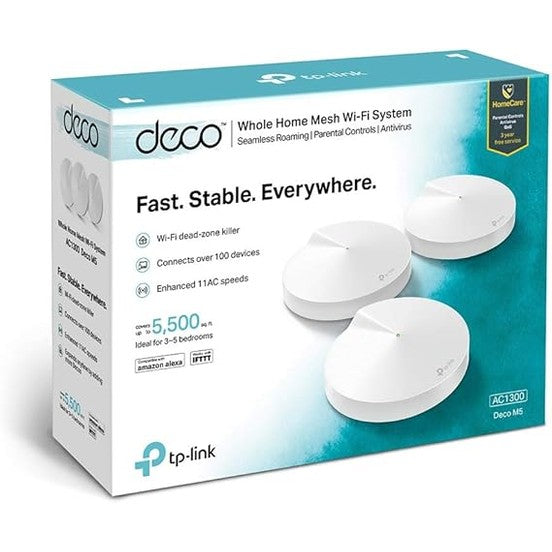 TP-Link Deco M5 – AC1300 Whole Home Mesh Wi-Fi System (3-Pack)
