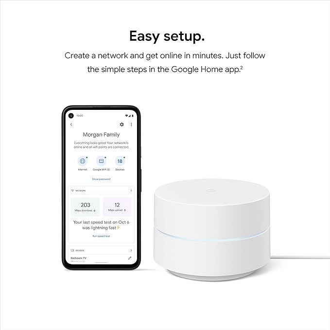 Google Nest WiFi – GA02430-US | 1-Pack Mesh Router System
