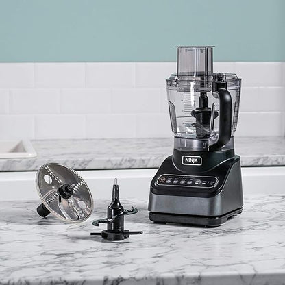 Ninja Food Processor with 4 Automatic Programs; Chop, Puree, Slice, Mix, and 3 Manual Speeds, 2.1L Bowl, Chopping, Slicing & Dough Blades, 850W, Dishwasher Safe Parts, Black BN650UK