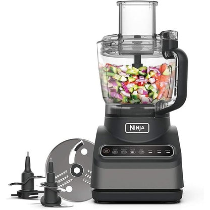 Ninja Food Processor with 4 Automatic Programs; Chop, Puree, Slice, Mix, and 3 Manual Speeds, 2.1L Bowl, Chopping, Slicing & Dough Blades, 850W, Dishwasher Safe Parts, Black BN650UK