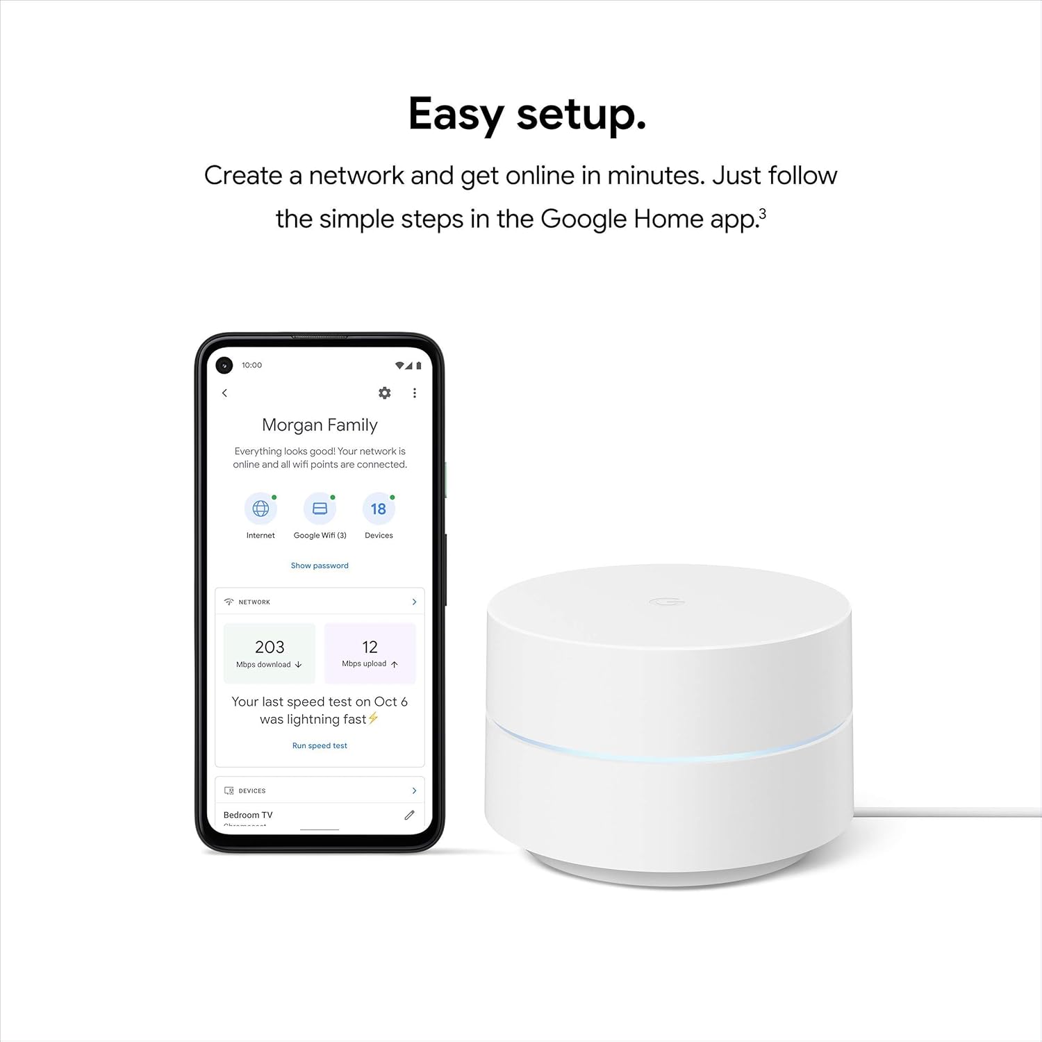 Google Nest WiFi Whole Home Wi-Fi System – 3-Pack (White) | GA02434-US