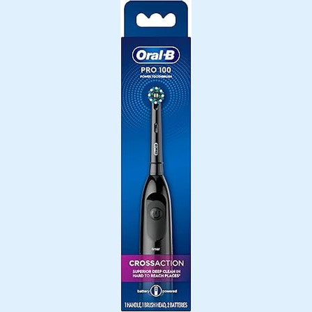 Oral-B Pro 100 CrossAction, Battery Powered Electric Toothbrush, Black