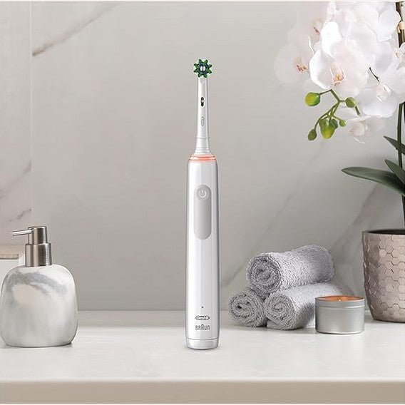 Oral-B Pro 3 Electric Toothbrush For Adults, 1 Cross Action Toothbrush Head, 3 Modes, Oral B Electric Toothbrush With Pressure Sensor, 2 Pin UK Plug, 3000, White