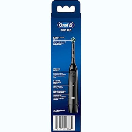 Oral-B Pro 100 CrossAction, Battery Powered Electric Toothbrush, Black