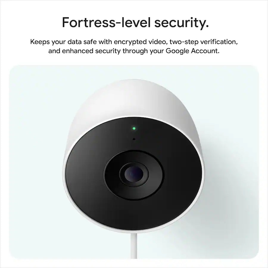 Google Nest Cam Outdoor Wired (2nd Gen) – Snow – GA09963-US (1-Pack)
