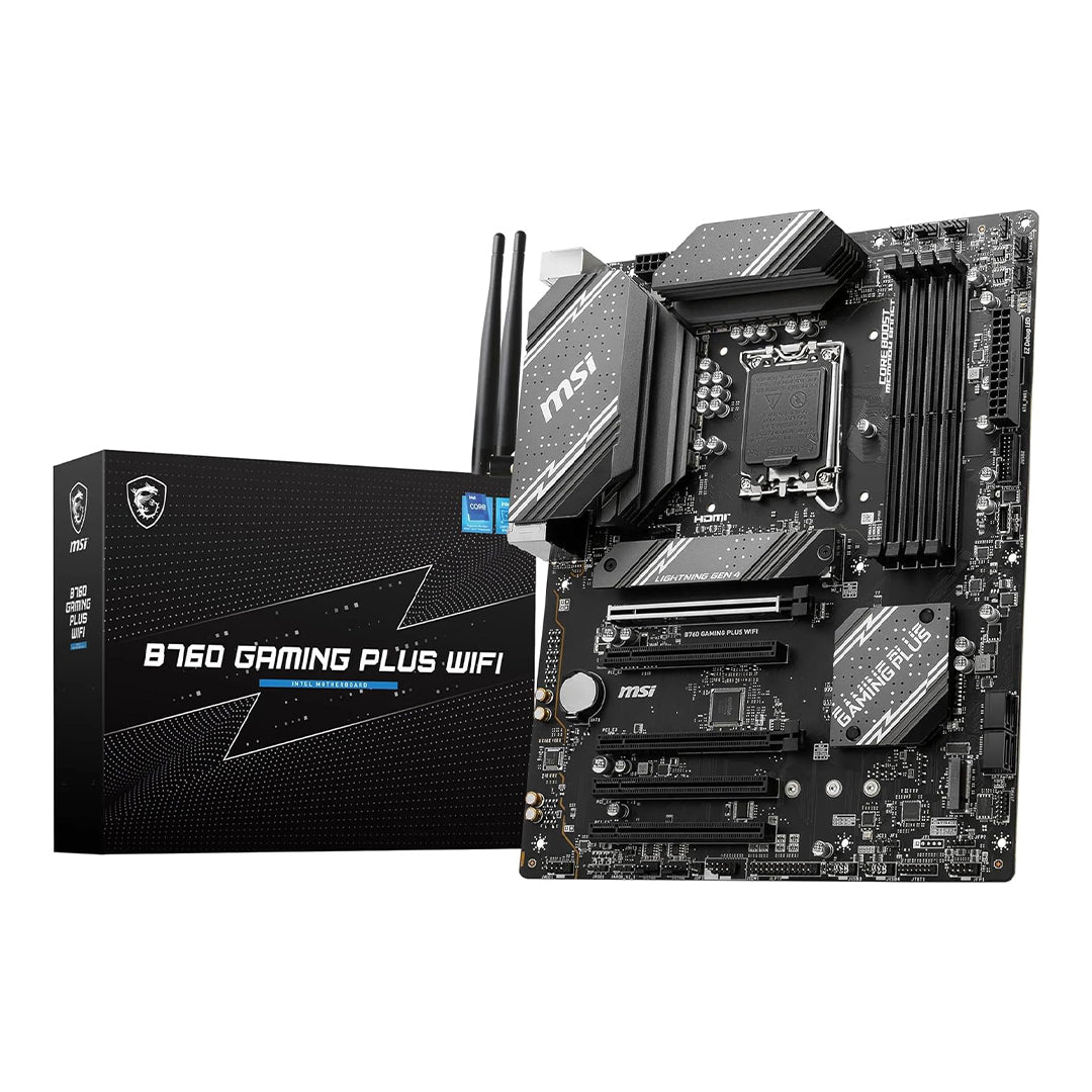 MSI B760 Gaming Plus WiFi Intel Motherboard – ATX, LGA1700, DDR5, PCIe 4.0, Wi-Fi 6 & High-Performance Gaming Support