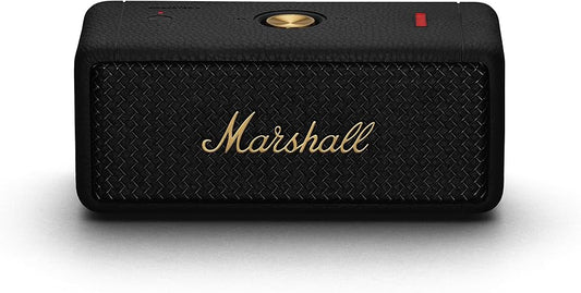 Marshall Emberton II Portable Bluetooth Speakers - Water Resistant Wireless Speakers Portable Speaker 30+ Hour of Playtime - Black and Brass