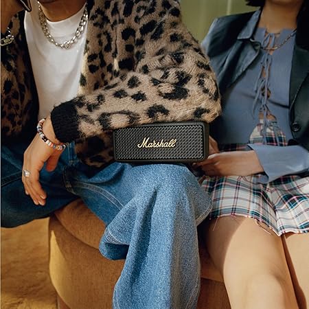 Marshall Emberton II Portable Bluetooth Speakers - Water Resistant Wireless Speakers Portable Speaker 30+ Hour of Playtime - Black and Brass