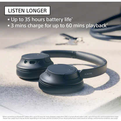 Sony WH-CH720N Wireless Noise Cancelling Headphones, 35 hours battery life, Clearer hands-free calling, Multipoint Connection, Black, UAE Model