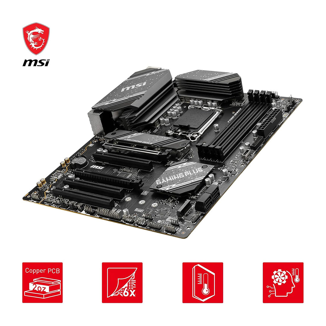 MSI B760 Gaming Plus WiFi Intel Motherboard – ATX, LGA1700, DDR5, PCIe 4.0, Wi-Fi 6 & High-Performance Gaming Support