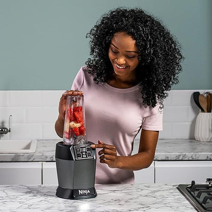 Ninja Blender with Auto-iQ [BN495UK] 1000 W, 2 x 700 ml Cups, Black/Silver
