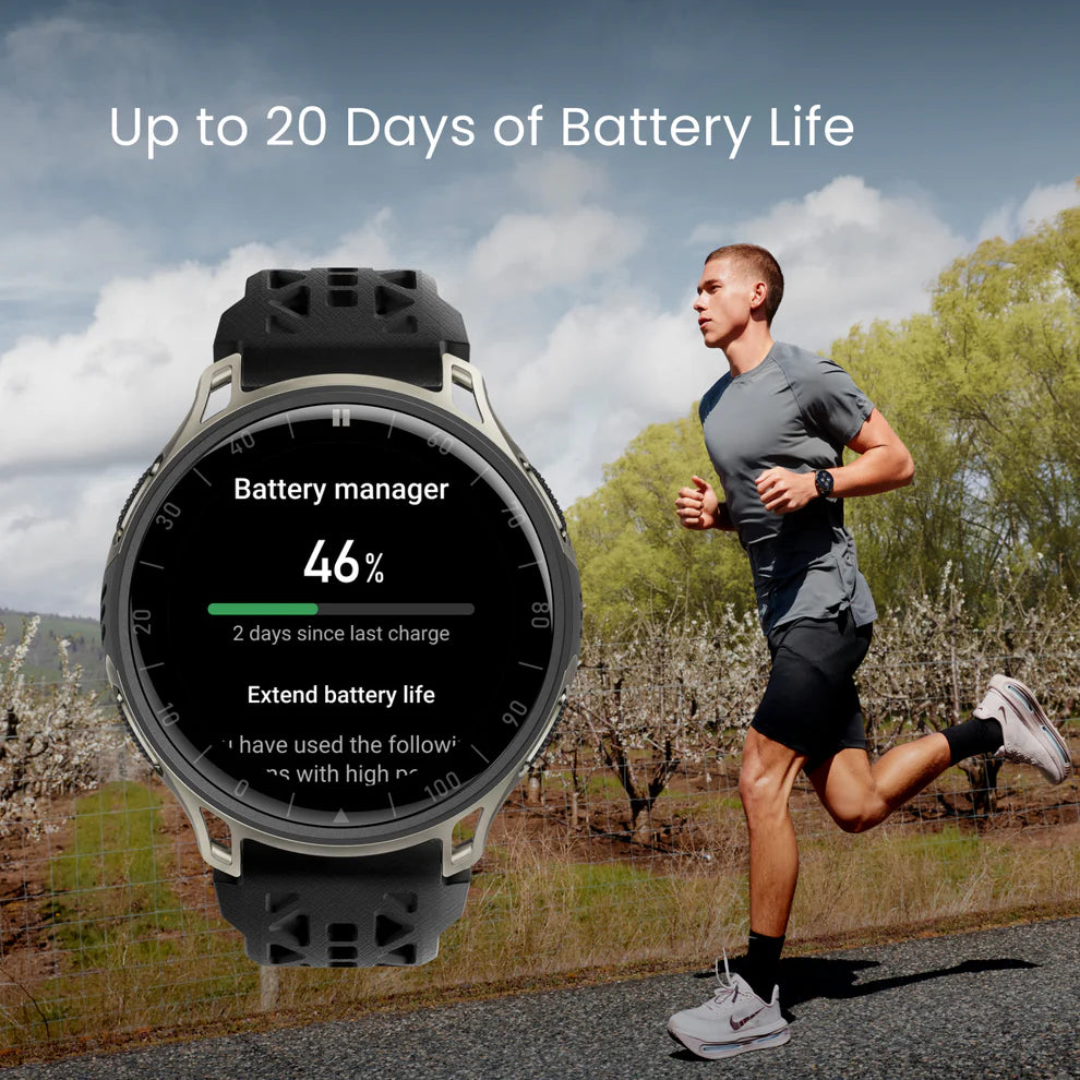 Amazfit Cheetah 2 Pro 48mm GPS Running Smart Watch, 1.32" AMOLED Display, Sapphire Glass, Titanium Case, 32GB Storage, Up to 20 Days Battery, NFC, Flashlight, for Android and iPhone