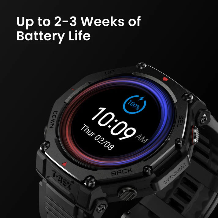 Amazfit T-Rex 3 Pro 44mm Smartwatch – Tactical Black | Rugged Military-Grade Design, Advanced Fitness Tracking & Long Battery Life