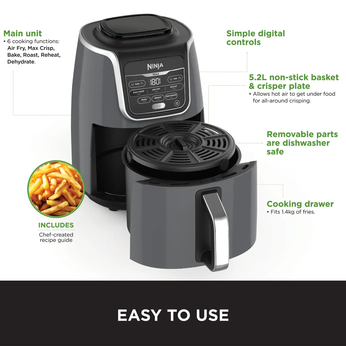 Ninja - Air Fryer MAX 5.2L AF160EU