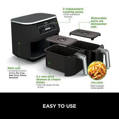 Ninja Foodi Dual Zone Air Fryer 7.6L AF300EU