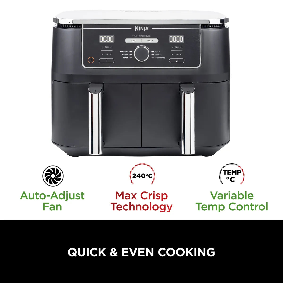 Ninja Foodi MAX Dual Zone Air Fryer 9.5L AF400EU