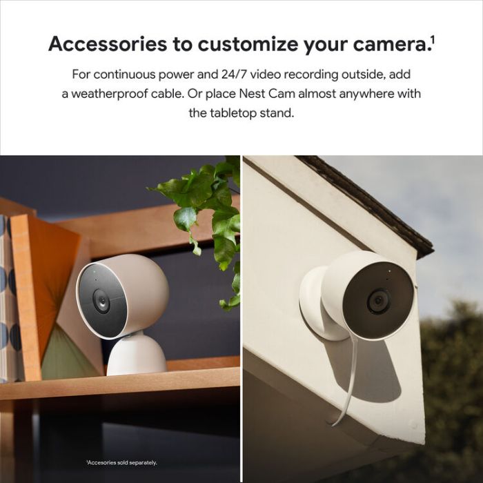 Google Nest Cam Outdoor/Indoor Battery-Powered Smart Security Camera GA01317-US